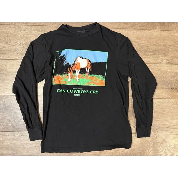 Harry Hudson Can Cowboys Cry Tour Black Concert Long Sleeve T-Shirt M - Picture 9 of 9